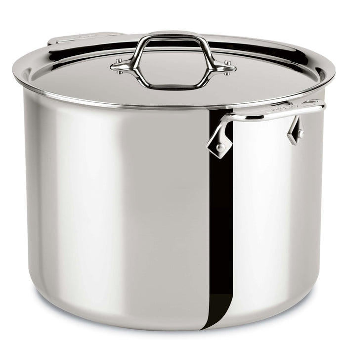 All Clad 4512 3-ply Polished Stainless Steel Stockpot with Lid, 12-Quart