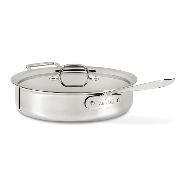 All Clad 4404 3-ply Polished Stainless Steel Sauté Pan with Lid, 4-Quart