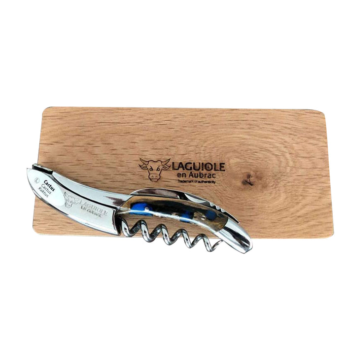 Laguiole en Aubrac Stainless Steel Corkscrew with Cactus Blue Handle