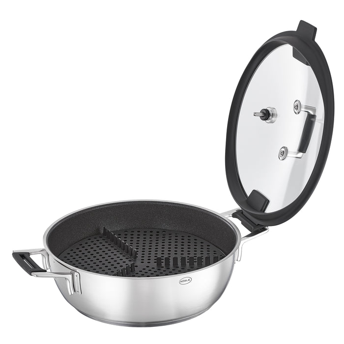 Rosle Silence Pro Stainless Steel Aroma Steamer with Lid, 11-Inches