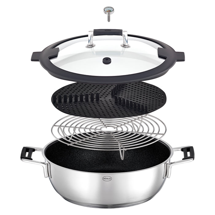 Rosle Silence Pro Stainless Steel Aroma Steamer with Lid, 11-Inches