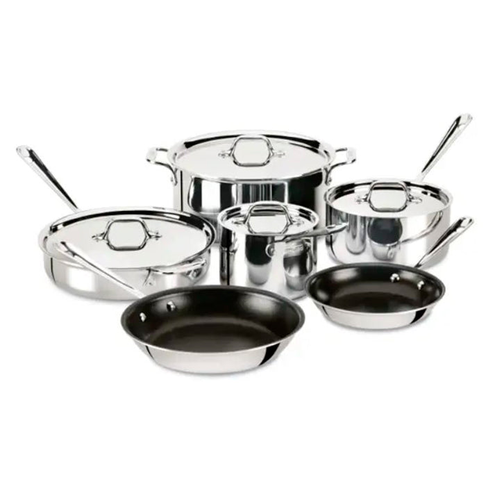 All Clad 401488 NSR-R D3 3-Ply Polished Stainless Steel 10-Piece Cookware Set