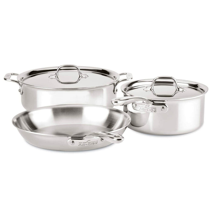 All-Clad ST40005 Stainless Steel D3 Compact Cookware Set, 5-Piece - LaCuisineStore