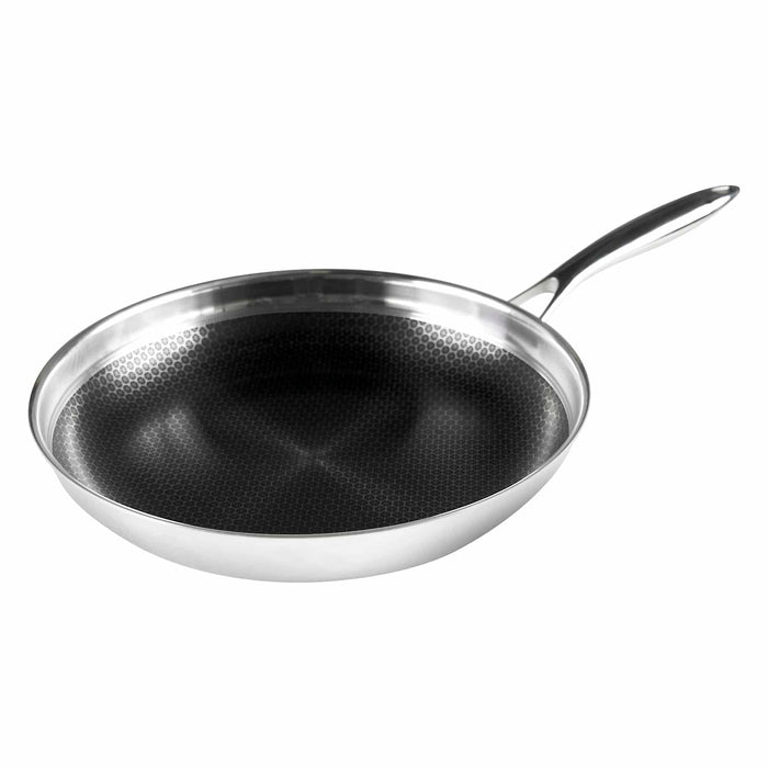 Black Cube Stainless Steel Fry Pan, 12.5-Inches