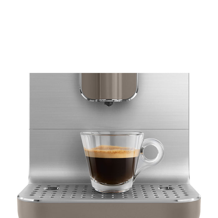 Smeg Taupe Automatic Coffee and Espresso Machine with Milk Frother