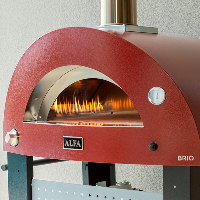 Alfa Forni Brio Antique Red Gas-Powered Pizza Oven