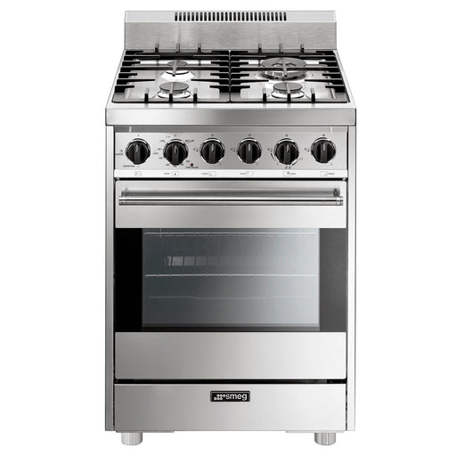 Smeg Professional Style Free-Standing Gas Range Stainless Steel, 24-Inches - LaCuisineStore