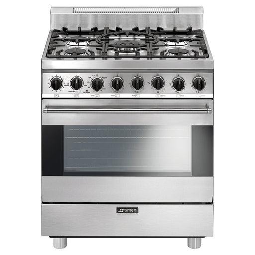 Smeg Professional Style Free-Standing Gas Range Stainless Steel, 30-Inches - LaCuisineStore