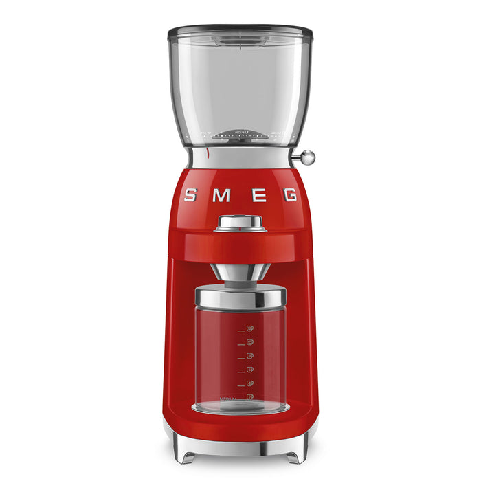 Smeg 50's Retro Style Aesthetic Red Drip Coffee Machine With Coffee Grinder Set