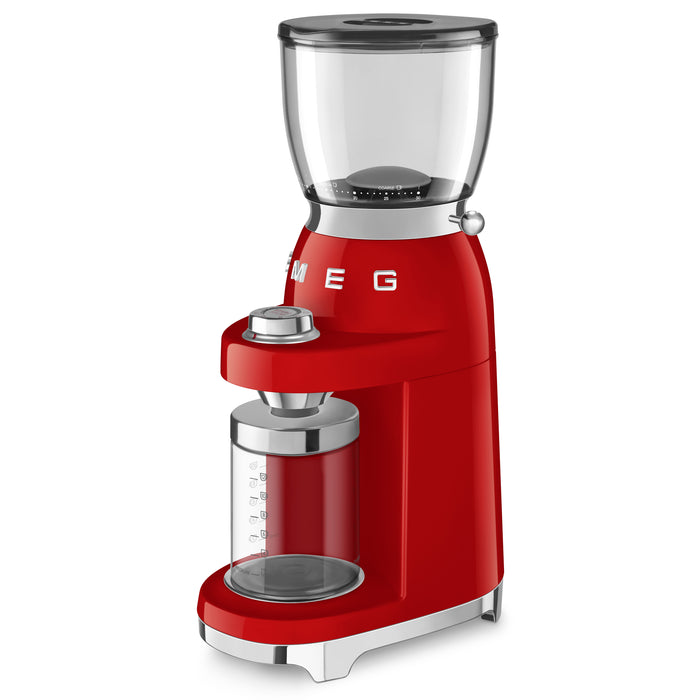 Smeg 50's Retro Style Aesthetic Red Drip Coffee Machine With Coffee Grinder Set