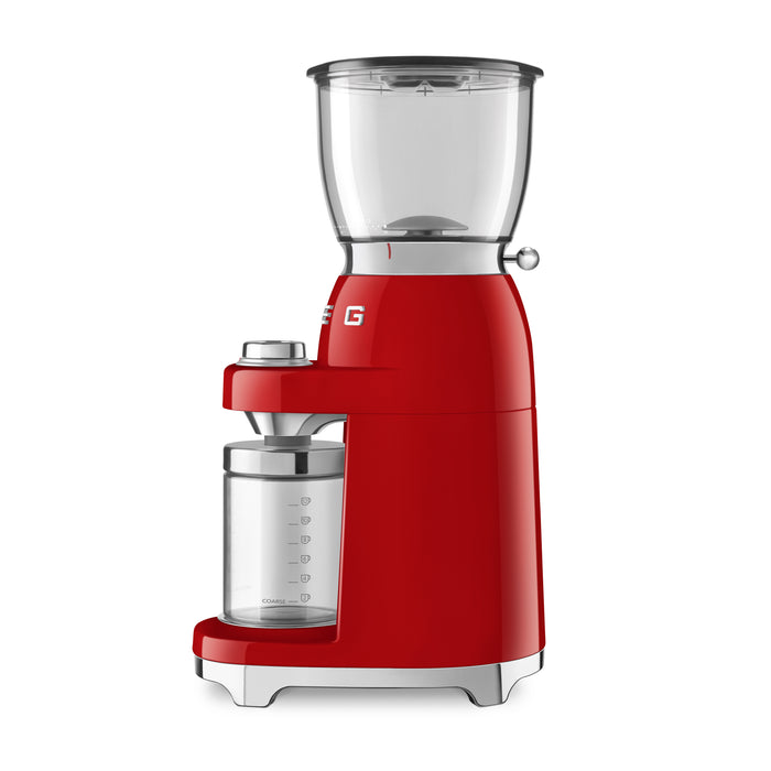 Smeg 50's Retro Style Aesthetic Red Drip Coffee Machine With Coffee Grinder Set