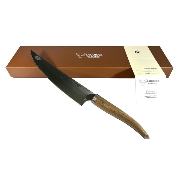 Laguiole en Aubrac Stainless Steel Chef's Knife with Walnut Wood Handle, 9-Inches