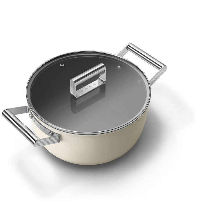 Smeg 50's Style Non-Stick Cream 8-Piece Cookware Set