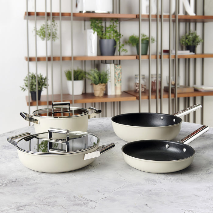 Smeg Cookware 50's Style Non-Stick Cream Fry Pan, 10-Inches