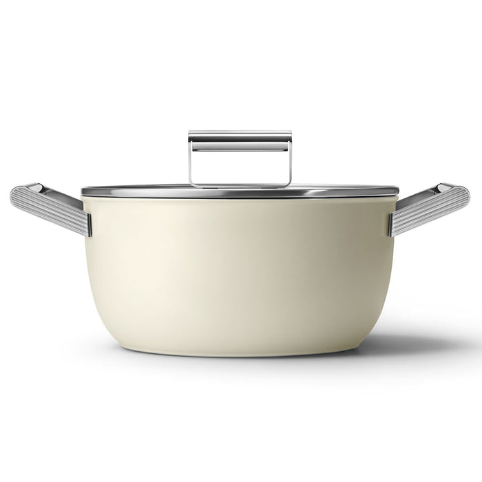 Smeg 50's Style Non-Stick Cream 8-Piece Cookware Set