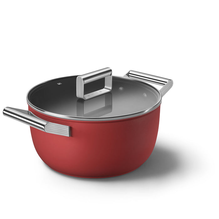 Smeg 50's Style Non-Stick Red 8-Piece Cookware Set