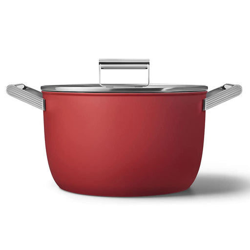 SMEG Cookware, Retro style 5qt Casserole Dish with 9.5 lid Red