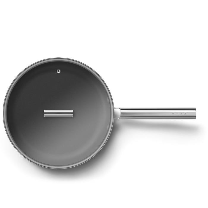 Smeg Cookware 50's Style Non-Stick Black Fry Pan, 12-Inches