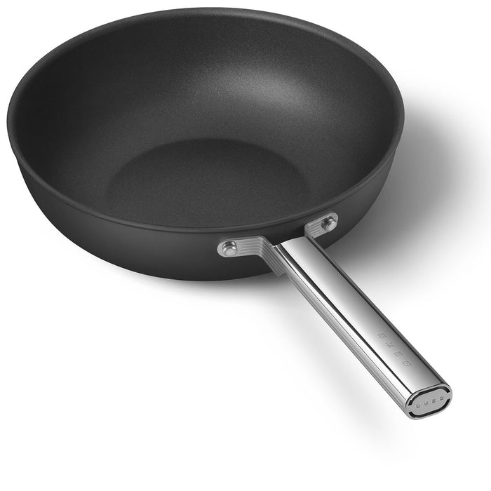 Smeg Cookware 50's Style Non-Stick Black Wok, 12-Inches