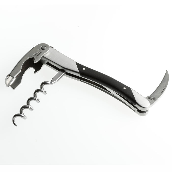 Chateau Laguiole Grand Cru Series Stainless Steel Sommelier Corkscrew with Ebony Wood Handle