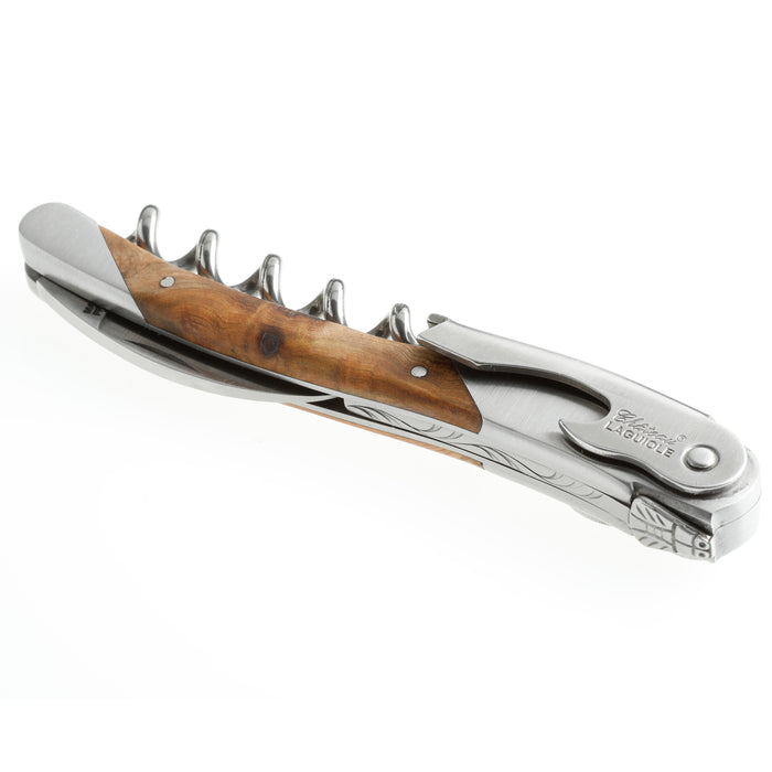 Chateau Laguiole Grand Cru Series Stainless Steel Sommelier Corkscrew with Cade Wood Handle