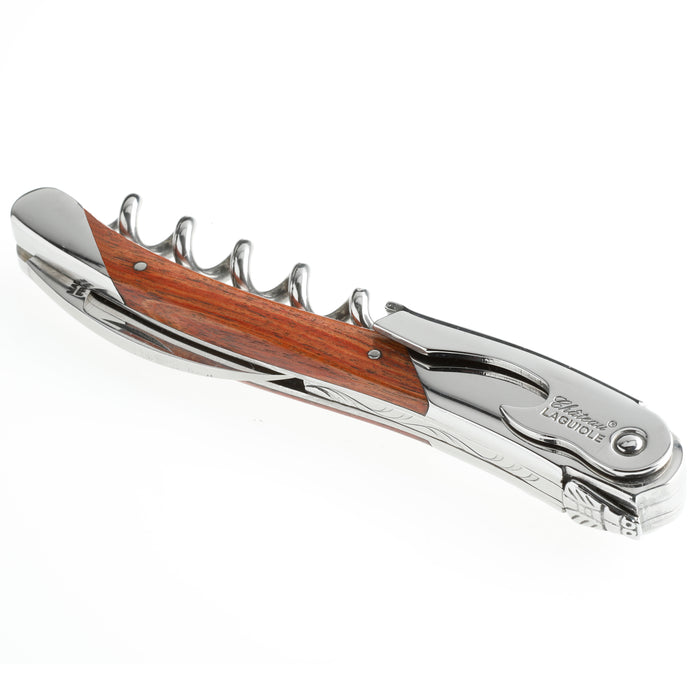 Chateau Laguiole Grand Cru Series Stainless Steel Sommelier Corkscrew with Rosewood Handle