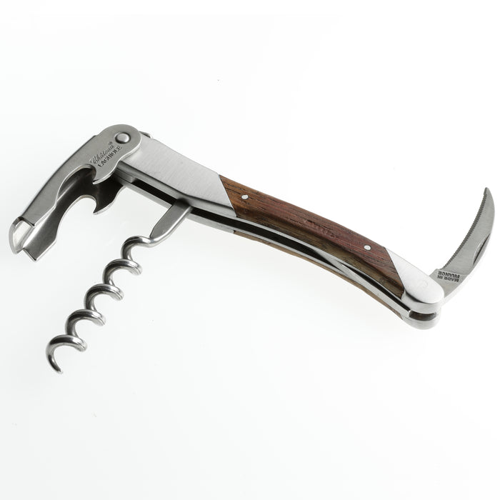 Chateau Laguiole Grand Cru Series Stainless Steel Sommelier Corkscrew with Oak Barrel Handle