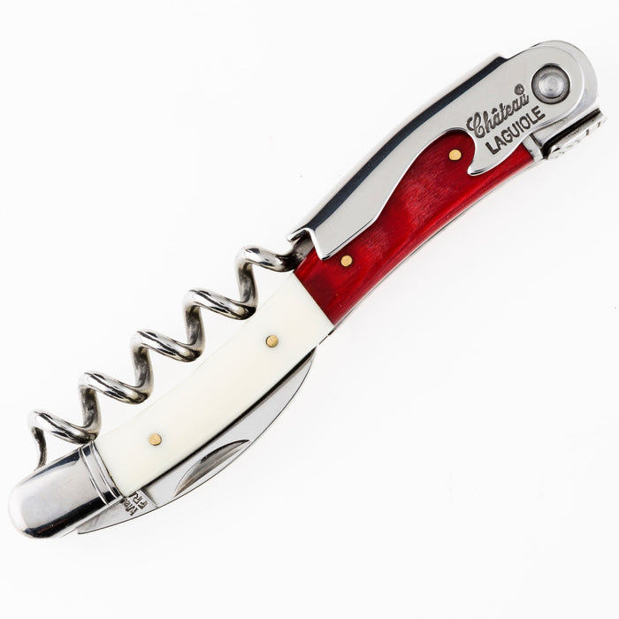 Chateau Laguiole World Best Sommelier Series Shinya Tasaki Stainless Steel Corkscrew with Red Stamina and Acrylic Handle
