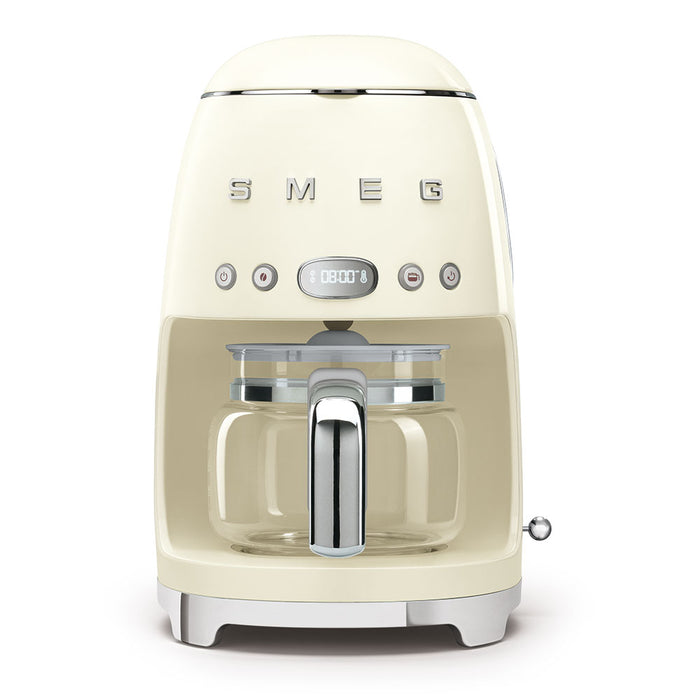 Smeg 50's Retro Style Aesthetic Cream Drip Coffee Machine with Extra Glass Carafe