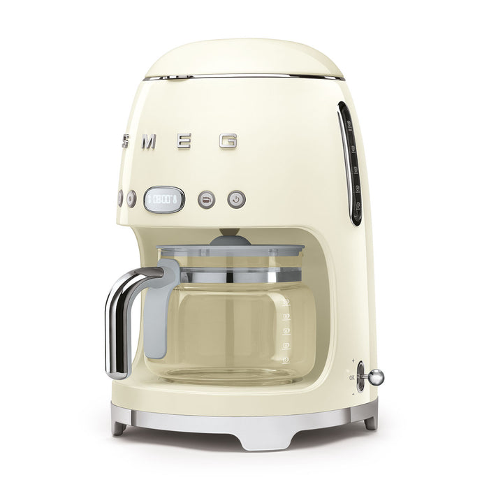 Smeg 50's Retro Style Aesthetic Cream Drip Coffee Machine with Extra Glass Carafe