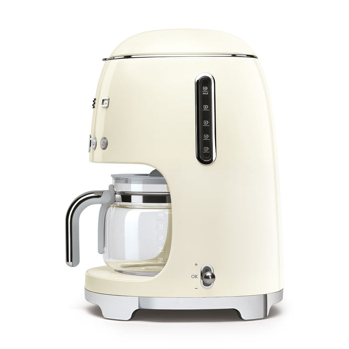 Smeg 50's Retro Style Aesthetic Cream Drip Coffee Machine With Coffee Grinder Set