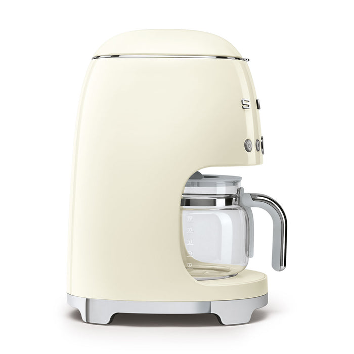 Smeg 50's Retro Style Aesthetic Cream Drip Coffee Machine with Extra Glass Carafe