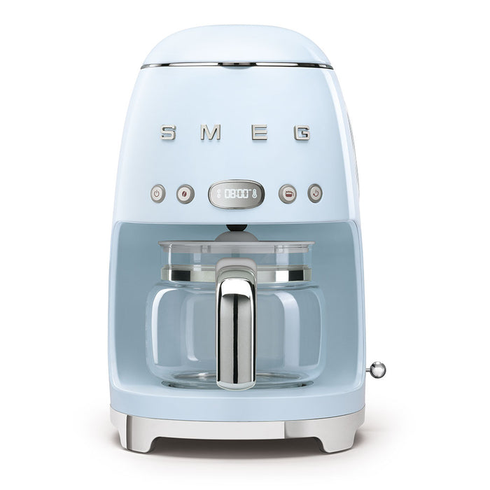 Smeg 50's Retro Style Aesthetic Pastel Blue Drip Coffee Machine with Extra Glass Carafe
