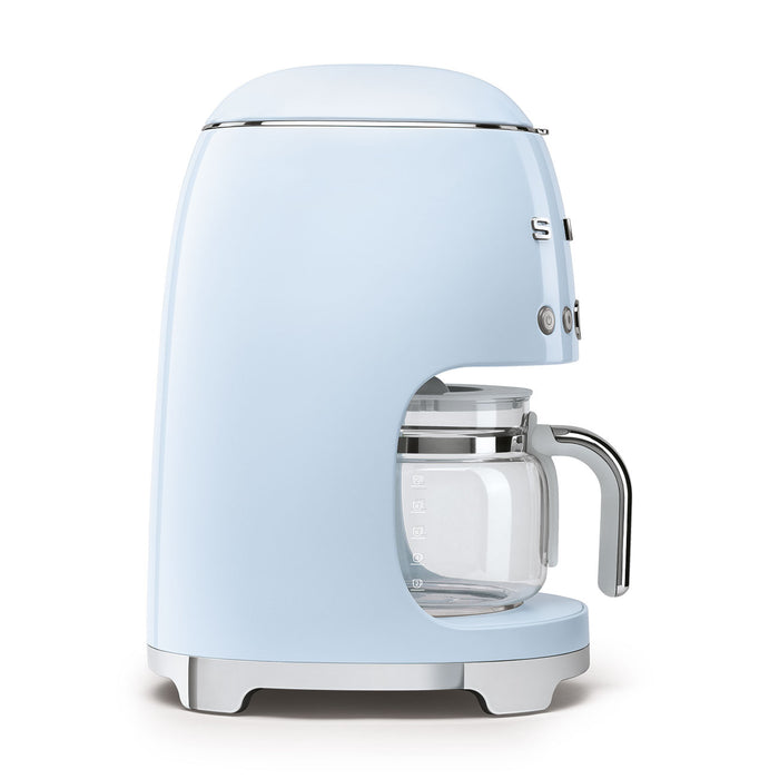 Smeg 50's Retro Style Aesthetic Pastel Blue Drip Coffee Machine with Extra Glass Carafe