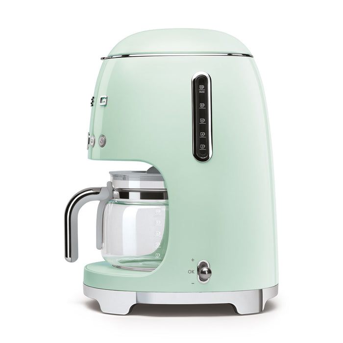 Smeg 50's Retro Style Aesthetic Pastel Green Drip Coffee Machine With Coffee Grinder Set