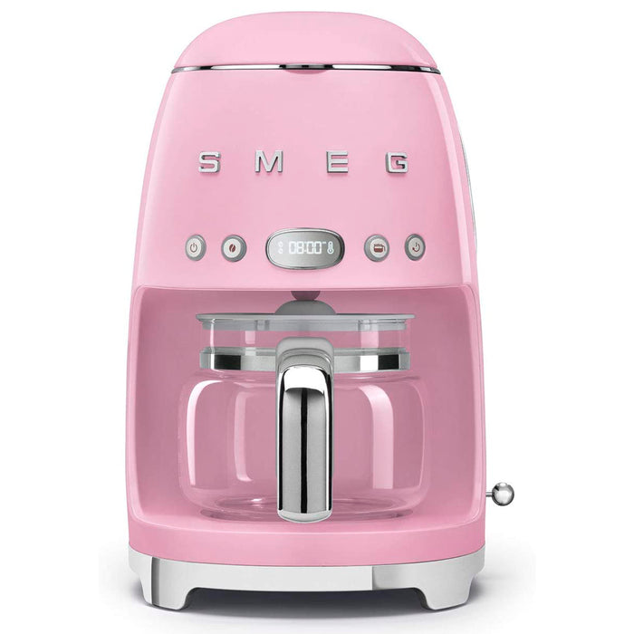 Smeg 50's Retro Style Aesthetic Pink Drip Coffee Machine with Extra Glass Carafe