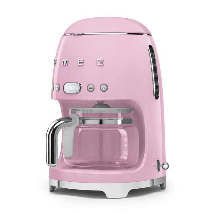 Smeg 50's Retro Style Aesthetic Pink Drip Coffee Machine with Extra Glass Carafe