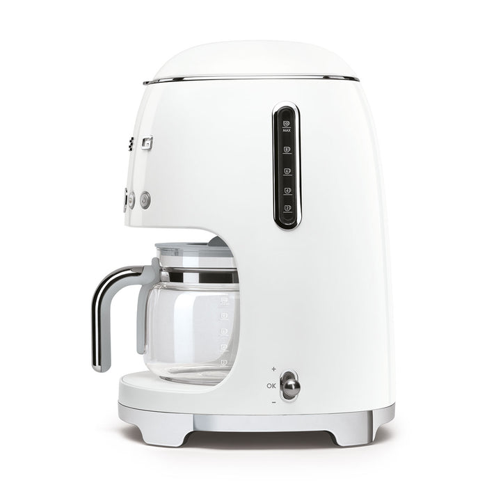 Smeg 50's Retro Style Aesthetic White Drip Coffee Machine