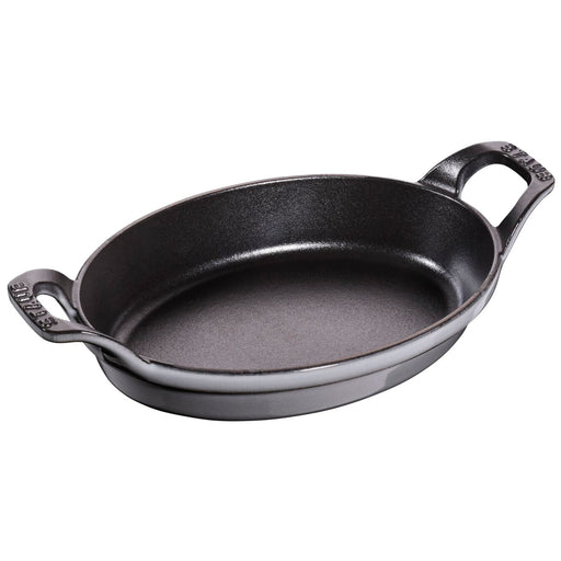 Staub Cast Iron Oval Grating Baking Dish Graphite Grey, 8 x 5.5-Inches - LaCuisineStore