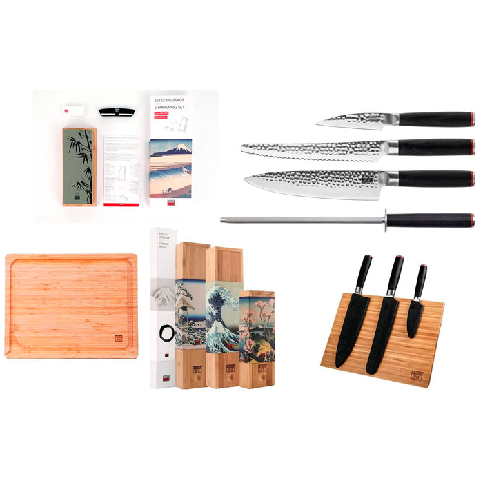 Kotai High Carbon Stainless Steel Pakka 6-Piece Knife Set Essential Deluxe Edition