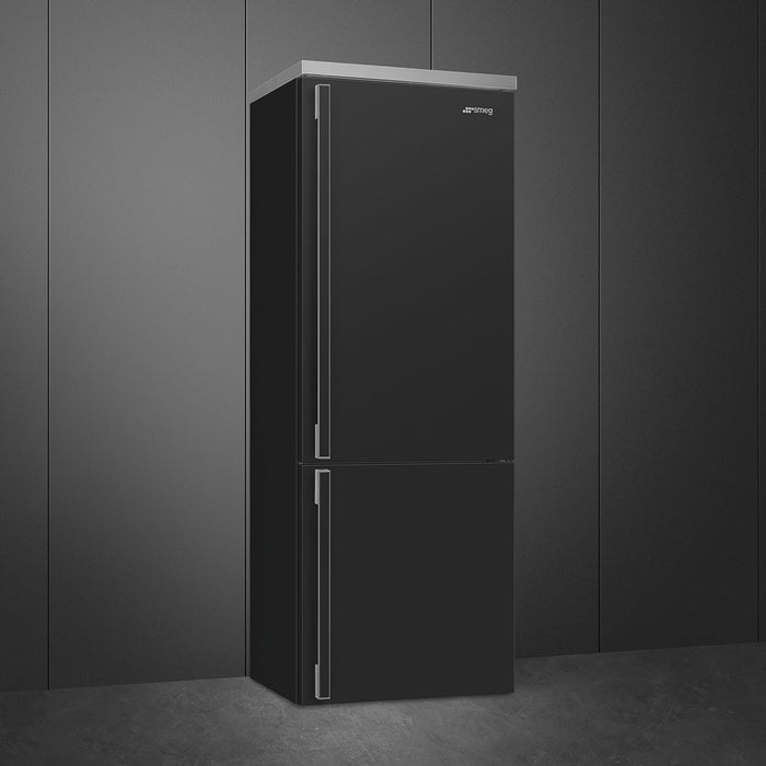 Smeg Portofino Freestanding Bottom Mount Anthracite Refrigerator Right Hand Hinge, 28-Inches