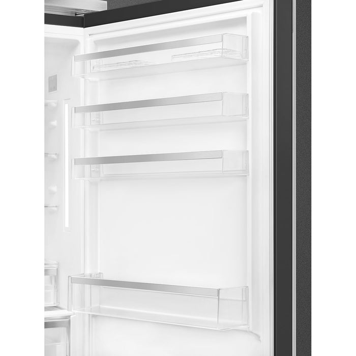 Smeg Portofino Freestanding Bottom Mount Anthracite Refrigerator Right Hand Hinge, 28-Inches