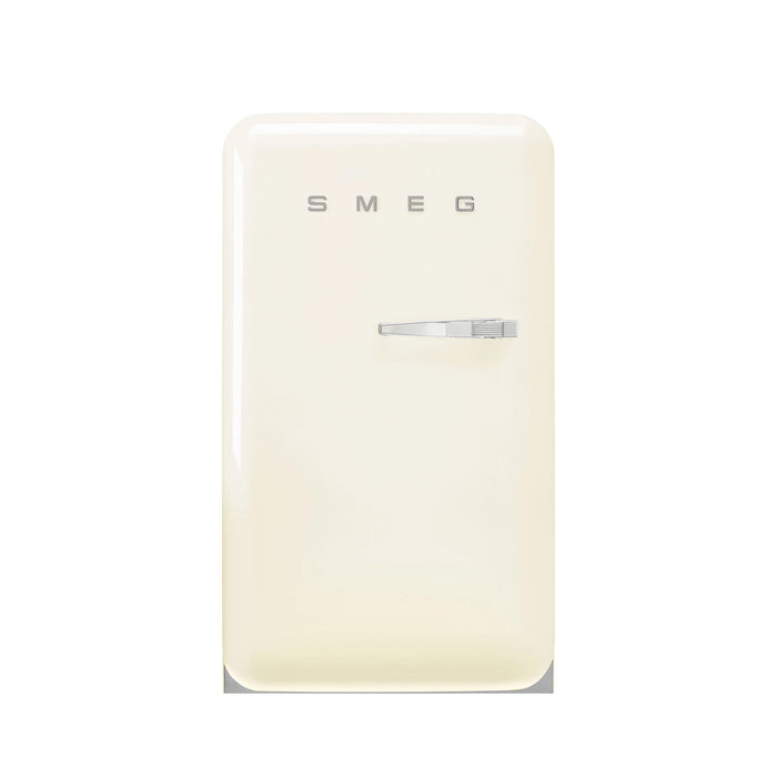 Smeg 50's Retro Style Aesthetic Freestanding Cream Compact Refrigerator Left Hand Hinge with 4.31 Cu Ft Capacity , 22-Inches