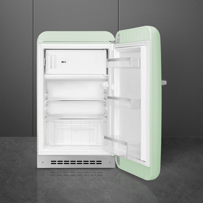 Smeg 50's Retro Style Aesthetic Freestanding Pastel Green Compact Refrigerator Right Hand Hinge with 4.31 Cu Ft Capacity , 22-Inches