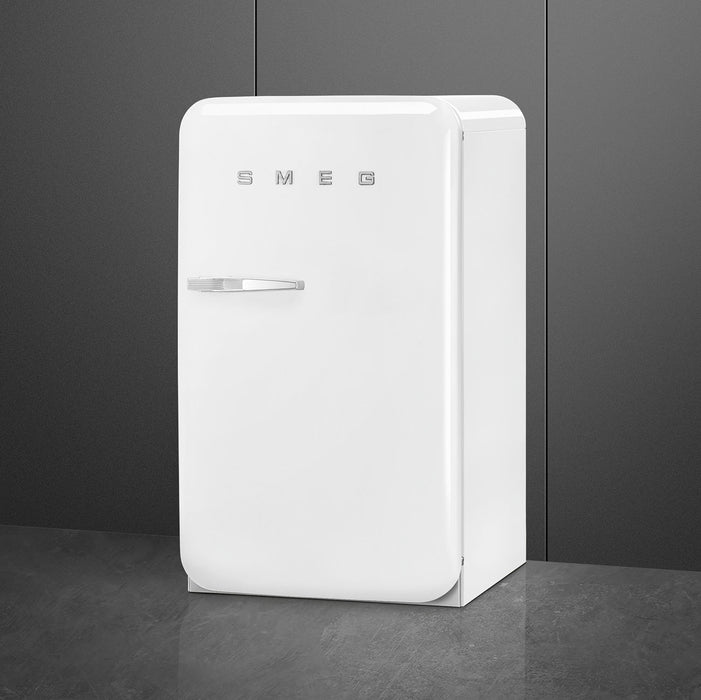 Smeg 50's Retro Style Aesthetic Freestanding White Compact Refrigerator Right Hand Hinge with 4.31 Cu Ft Capacity , 22-Inches