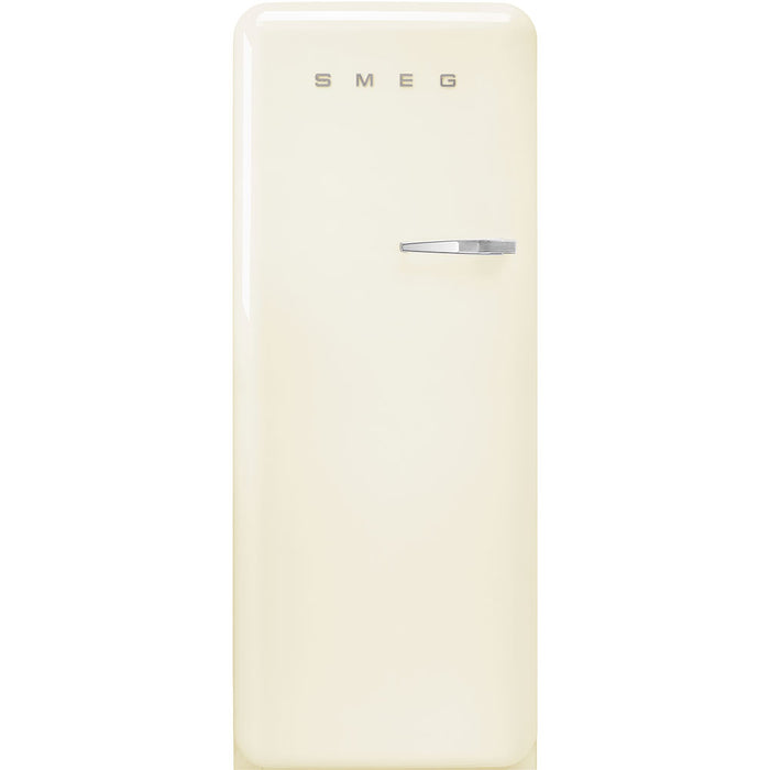 Smeg 50's Retro Style Aesthetic Freestanding Cream Refrigerator Left Hand Hinge with Freezer, 24-Inches