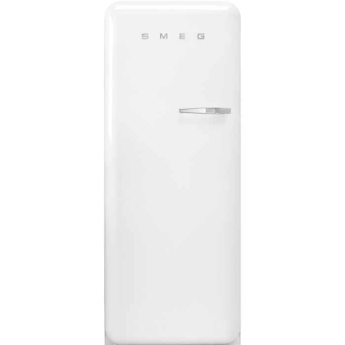 Smeg 50's Retro Style Aesthetic Freestanding White Refrigerator Left Hand Hinge with Freezer, 24-Inches