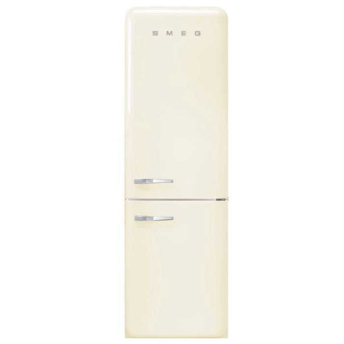 Smeg 50's Retro Style Aesthetic Cream Refrigerator Right Hand Hinge with Bottom Freezer, 24-Inches