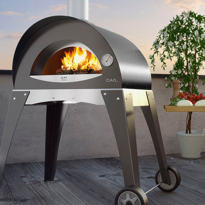 Alfa Forni Ciao Silver Gray Wood-Powered Pizza Oven