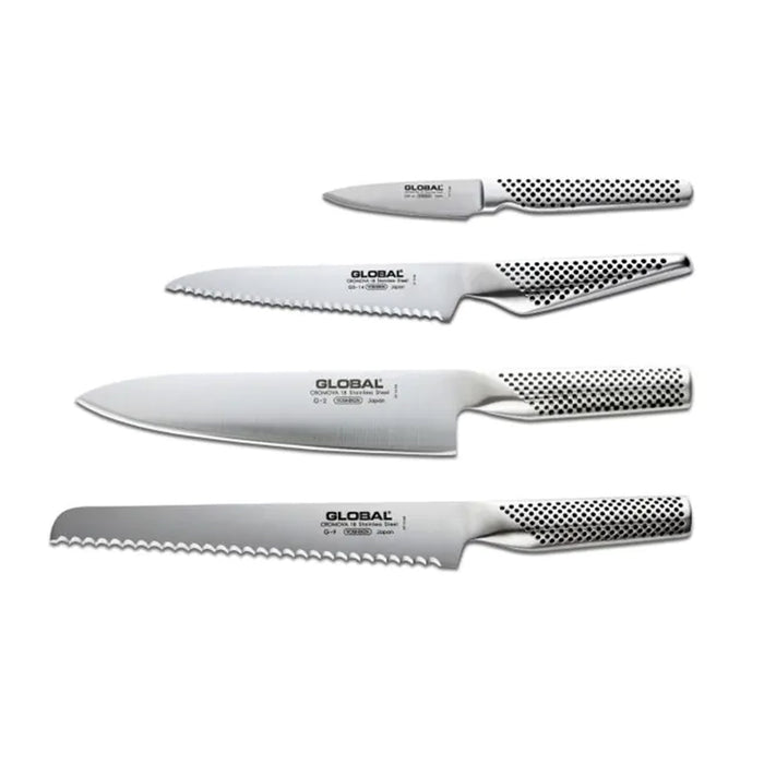 Global Classic Stainless Steel 4-Piece Essential Knife Set